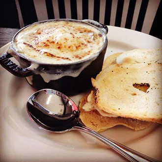 Bixby's Brooklyn Deli's French Onion Soup made from scratch with our family recipes.